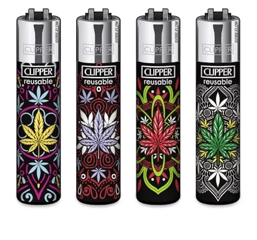 Clipper Feuerzeug 4er Set: (High Mandalas) von sunmondo
