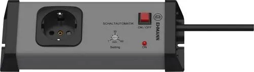 Ehmann Steckdosenleiste mit Schaltuhr 1fach Grau, Anthrazit - Steckdosen & Zubehör mit zeitgesteuerter Abschaltfunktion, ideal für Sicherheitsbewusste. Einstellbar von 1,5 bis 12 Stunden – perfekt für Geräte wie Bügeleisen oder Kaffeemaschinen.