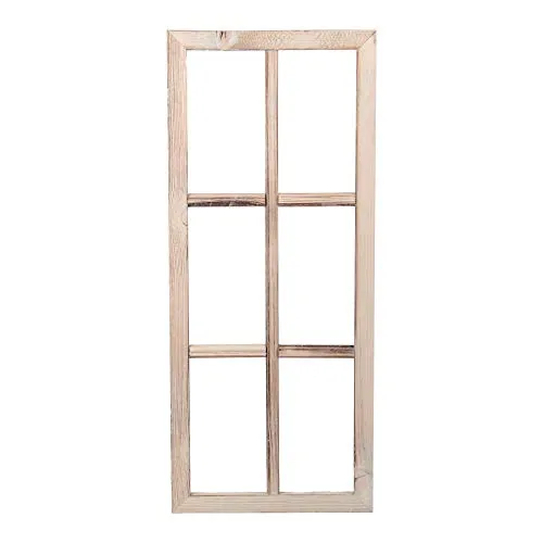 UNUS Deko Fenster aus Holz, Fensterrahmen im Vintage Design rechteckig 76 x 32 x 2 cm