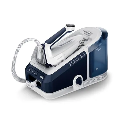 Braun CareStyle 7 Pro Dampfbügelstation IS 7282 BL – Effizientes Dampfbügeleisen mit 360° Gleitfähigkeit - Erleben Sie müheloses Bügeln mit der innovativen FreeGlide 3D Bügelsohle und iCare-Technologie. Ideal für alle Stoffe und einfaches vertikales Dämpfen.