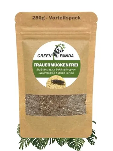 GreenPanda Mittel gegen Trauermücken - 250g Bio-Substrat für effektive Fliegenabwehr - Fliegenabwehr: Biologisches Substrat zur Bekämpfung von Trauermückenlarven, umweltfreundlich und effektiv für bis zu 13 Töpfe á 20L!