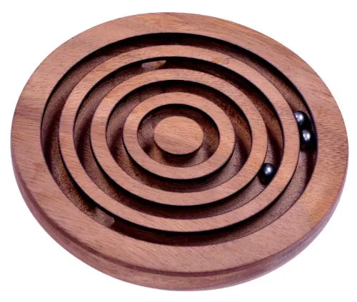 LOGOPLAY Kugel Labyrinth - Geschicklichkeitsspiel - Denkspiel - Knobelspiel - Geduldspiel aus Holz