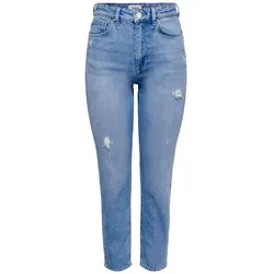 ONLY Women's ONLEMILY HW STR ANK DST DNM REA697 NOOS Jeans - Jeans für Jugendliche mit hoher Taille, gerade geschnitten und Gürtelschlaufen für einen stylishen Look.