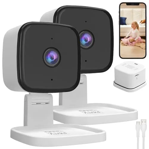 7links HD-Überwachungskamera: 2er-Set Mini-2K-IP-Überwachungskamera, 4 MP, Nachtsicht, 360°-Halter (Internet-Überwachungskamera, Nachtsicht Überwachungskamera WLAN)