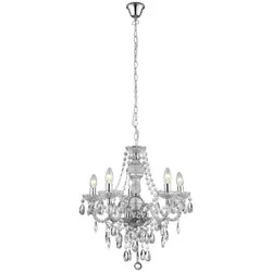Klassische Pendelleuchte Marie Therese 5xE14 - Eleganter Kronleuchter mit 5 Lichtquellen, ideal für Esstische. Hochwertige Verarbeitung aus Metall und Glas, sorgt für stilvolle Beleuchtung in jedem Raum.