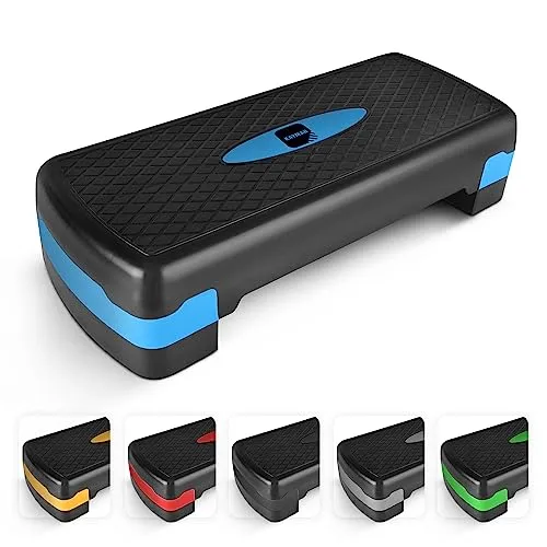 Übungsschritte für Zuhause & Fitnessstudio, geeignet für Fitness-Routinen in Aerobic, Cardio, Gewichte, Yoga – 3-stufige Höhen (10,15,20cm) (blau)