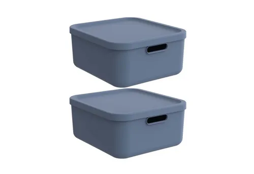 ROTHO Aufbewahrungsbox Albula Light 2er-Set – 20l stapelbare Aufbewahrungskisten - Aufbewahrungsboxen 20 l im 2er-Set, designorientiert und modular stapelbar. Hergestellt aus 100% recyceltem Kunststoff für einfache Reinigung und nachhaltige Ordnung.