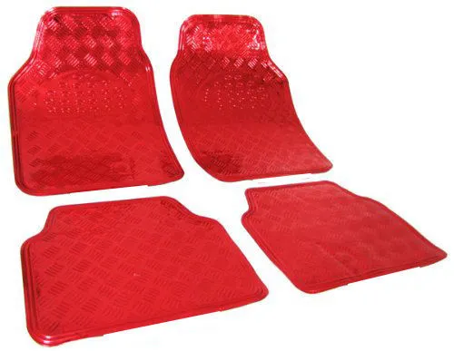 Universal Auto Fußmatten Matten ALU LOOK Riffelblech Rot 7103