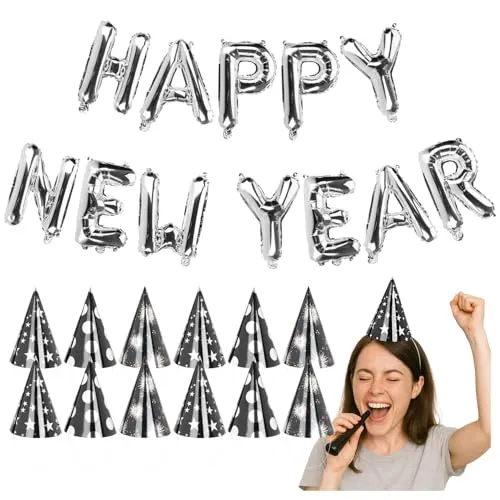 com-four® 13-teiliges Party-Set für Silvester, Partyaccessoires