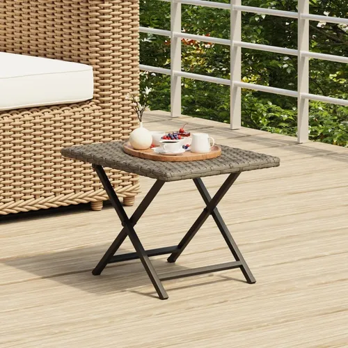 vidaXL Klapptisch für Garten, Balkon & Terrasse - Praktischer Klapptisch aus witterungsbeständigem Poly Rattan, ideal für Gartenmöbel. Langlebig und pflegeleicht mit stabiler Stahlkonstruktion für hohe Qualität und Komfort.