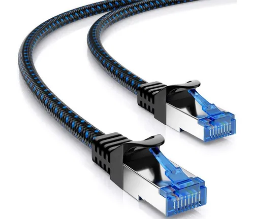 deleyCON deleyCON 10m CAT8.1 Nylon Netzwerkkabel S/FTP PIMF 2000MHz 40Gbit LAN-Kabel