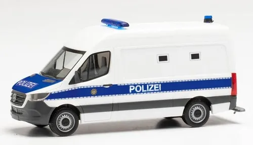 HERPA Mercedes Sprinter Polizei Berlin 1/87 - Modellfahrzeug im Maßstab 1/87, detailgetreuer Mercedes Sprinter als Polizeifahrzeug, ideal für Sammler und Modellbau-Fans.