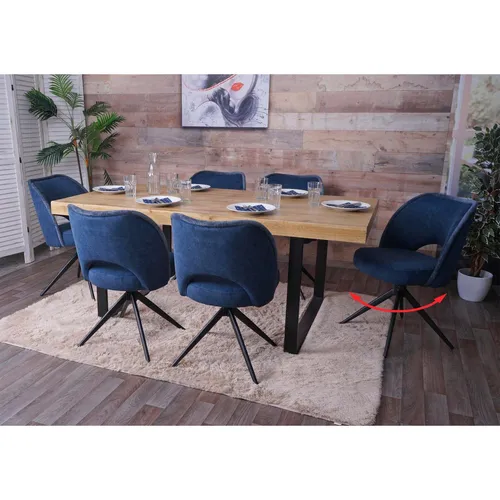 6er-Set Esszimmerstuhl MCW-N72 in blau von MCW