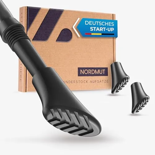 NORDMUT® Nordic Walking Stöcke Gummipuffer [14 Stück] Wanderstock Aufsätze für alle gängigen Trekkingstöcke | Walkingstöckepuffer Walking Pads für jedes Terrain [Asphalt + Kies]