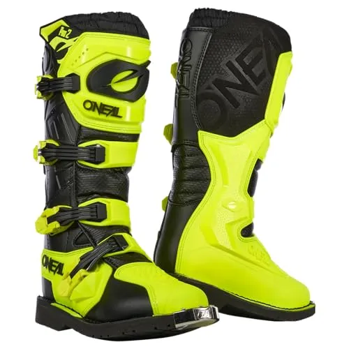ONeal Rider Pro 2 Stiefel - Neon-Gelb/Schwarz - 39 EU - Motorradstiefel mit innovative Metall- und Nylonverstärkungen für optimalen Schutz und Komfort, ideal für anspruchsvolle Fahrbedingungen.