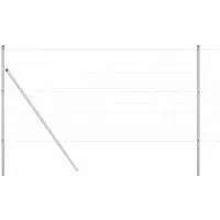 vidaXL Zaun mit Pfosten Silber 1.2 x 10 m Stahl - Gartenzaun aus robustem, pulverbeschichtetem Stahl, wetterfest und UV-beständig. Ideal zur Abgrenzung von Gärten und Terrassen – schnell und einfach montierbar!