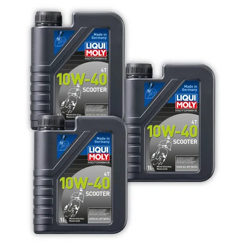 3x 1L LIQUI MOLY 1618 Motoröl Motorbike 4T 10W-40 Scooter