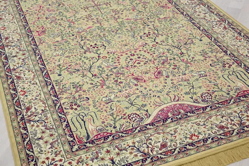Teppich Isphahan 77806 in Berber-Beige 160x230 cm - Moderner Teppich mit geometrischem Muster aus 100% Viskose, ideal für verschiedene Wohnräume. Bringt Farbe und Stil in Ihr Zuhause.