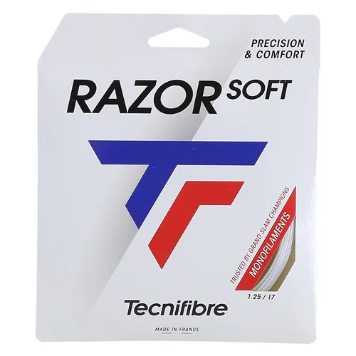 Tecnifibre Tennissaite Razor Soft (Haltbarkeit+Allround) weiss 12m Set, Saitendicke: 1.25
