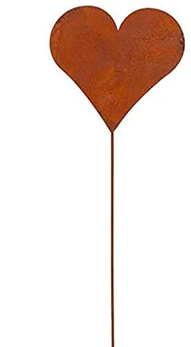 Gartenstecker Herz im Rost Design, H: 35 cm - Rostfigur für den Garten, Gartendeko