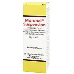 Moronal 30 ML - Nystatin Suspension - Arzneimittel zur Behandlung von Pilzinfektionen, besonders geeignet für Neugeborene und schluckbehinderte Patienten. Ideal zur lokalen Behandlung von Mundsoor und Darm-Sanierung bei Hefebefall.