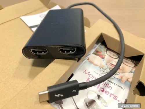 ICY BOX IB-SPL1026-TB3 2-fach Thunderbolt 3 Splitter 1x Thunderbolt 3 zu 2x HDMI