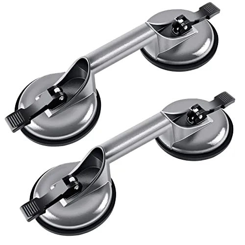 Forever Speed 2x Saugheber Aluminium Saugnapf Fliesen Suction Lifters Glass Suction Vacuum Lifter 120 mm max.100kg mit 2 Saugnäpfen