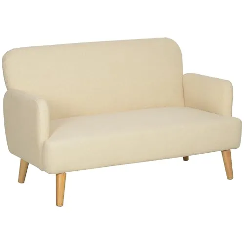 HOMCOM 2 Sitzer Sofa - Elegante kleine Couch mit Samtoptik - Sofas & Couches: 21 cm dick gepolstert, hautfreundlicher Samtbezug für höchsten Komfort und Stil, ideal für Wohnzimmer oder Schlafzimmer.