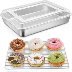 HaWare Backblech mit Deckel & Abkühlgitter 31,6x24,6x5cm - Das HaWare Backblech mit Deckel & Abkühlgitter ist dein vielseitiges 3-in-1-Set aus robustem Edelstahl. Ideal zum Backen, Grillen und Kühlen, sorgt das optimale Belüftungssystem für perfekte Ergebnisse und schnelle Abkühlung.