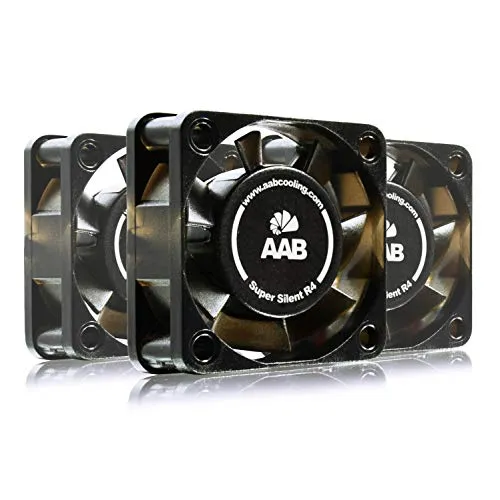 AABCOOLING Super Silent R4 - Leise und Efizient 40mm Gehäuselüfter mit 4 Anti-Vibration-Pads und 9V Spannungsreduzierer - PC Ventilator Cooling Fan Kühler Ventilator 12,9 dB(A) 7,35 m3/h - 3 Stück