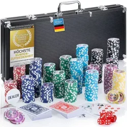 Profi Pokerkoffer mit 300-500 Pokerchips und Zubehör
