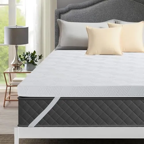 Autsel Matratze 160x200cm Topper Memory Foam Matratzen Topper 7,5cm Höhe Matratzentopper rutschfeste Unterseite für Matratzen und Boxspringbett Weiß