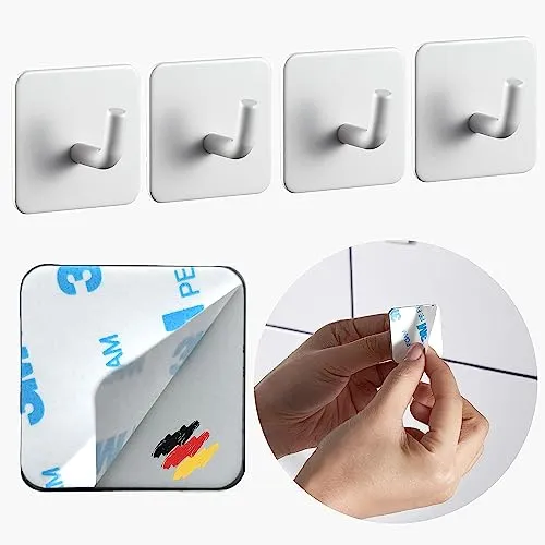 DEKAZIA® Klebehaken grau beige milk coffee Kleiderhaken Garderobenhaken Wandhaken beige Haken selbstklebend Handtuchhaken Küchenhaken selbstklebende Haken Handtuchhalter Handtuch