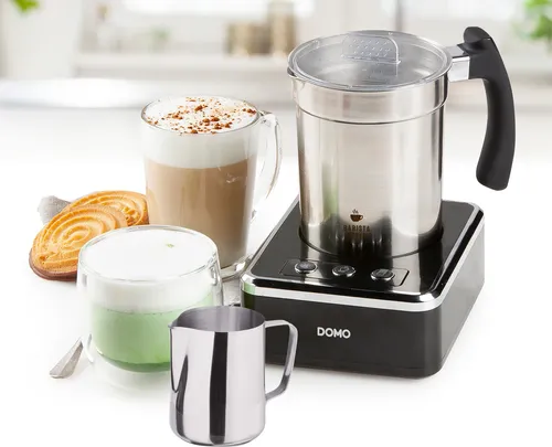 Elektrischer Edelstahl Milchaufschäumer für kalte & warme Milch - Milchaufschäumer mit 650 Watt für schnelle und einfache Milchgetränke. Ideal für Cappuccino, Kakao und mehr, mit Antihaftbeschichtung für einfache Reinigung.