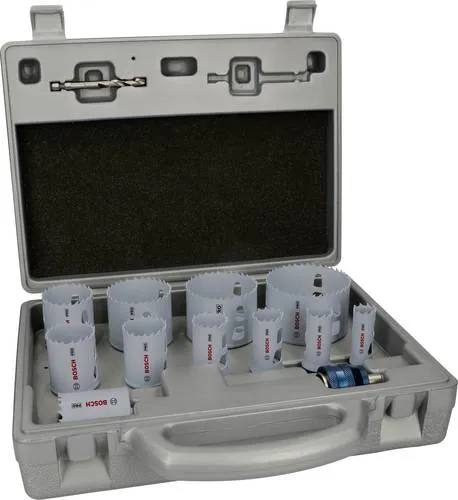 Bosch Accessories 2608594434 Lochsägen-Set 19-44 mm - Lochsägen-Set für präzise Schnitte in verschiedenen Materialien. HSS-Legierung mit 8 % Kobalt sorgt für Langlebigkeit und schnelle Ergebnisse – ideal für Elektriker und Sanitärinstallateure.