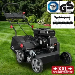 BRAST Benzin Vertikutierer 45212 ESTART - Vertikutierer für Rasenflächen bis 3.000m² mit 45cm XXL-Vertikutierbreite, E-Starter und 2in1-Funktion für optimale Rasenpflege. TÜV-geprüft und leistungsstarker 4,5kW Motor.