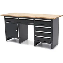 HBM 171 cm Werkbank mit 6 Schubladen und Massivholzarbeitsplatte