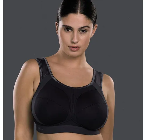 Anita Active Sport-BH Extreme Control plus - 5567 - Schwarz - Funktionsunterwäsche für Cupgrößen F bis H, bietet extremen Halt und Atmungsaktivität, ideal für Sportarten wie Reiten und Joggen.