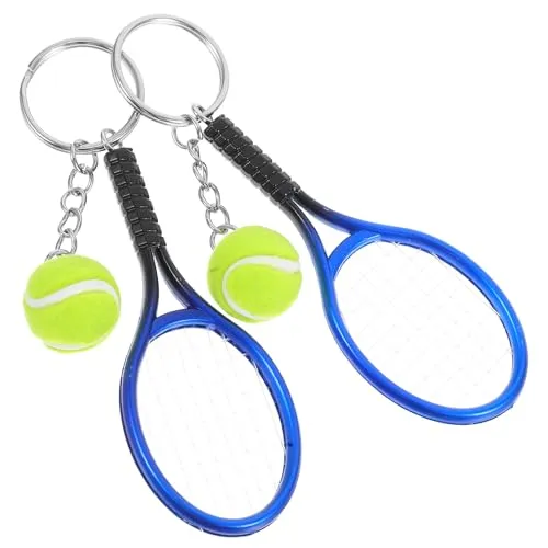 Toyvian Tennis Racket SchlüSselanhäNger, 2 Stück Schlüsselanhänger Tennisschläger PVC Neuheit Tenniszubehör Schläger Mini FüR Kinder Und Erwachsene Sportliches Accessoire Tennisliebhaber