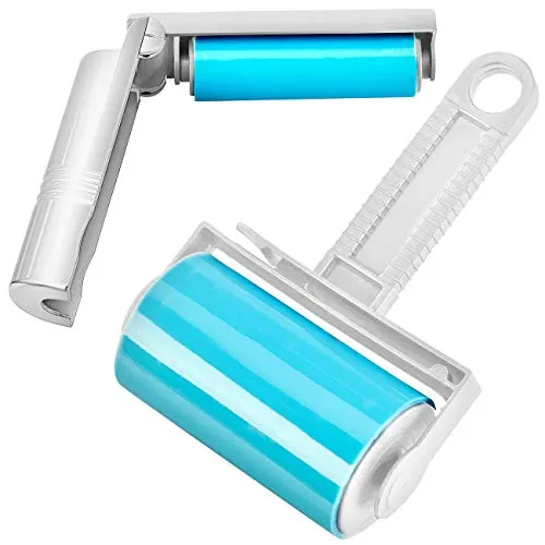infactory Fusselrolle: 2er-Set Wiederverwendbare Fussel- und Tierhaarrollen in 2 Größen (Wiederverwendbare Fusselrolle, Flusenroller, Handschuhe)