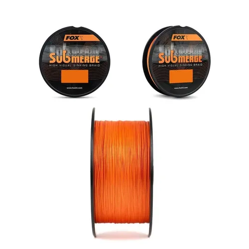 Fox Submerge Orange Sinking Braid - 600m - Angelschnur in grellem Orange für optimale Sichtbarkeit. Ideal für erfolgreiches Angeln mit einer Tragkraft von bis zu 29.5kg.