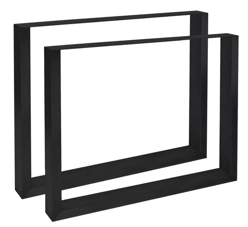 CLP 2er Set Tischbeine Velden schwarz, 70 cm - Zubehör für Möbel: Robuste Tischkufen aus pulverbeschichtetem Stahl, ideal für vielseitige Einsatzmöglichkeiten wie Ess- oder Schreibtische, inklusive Bodenschoner für sicheren Stand.