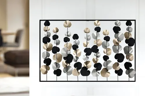 Casablanca Deko Bild XXL Blätter Ranken - Metall Wanddekoration - Wandskulpturen in edlem Design, 102 x 66 cm groß, ideal für verschiedene Einrichtungsstile. Perfekt für Wohnräume und als Geschenk zu besonderen Anlässen.