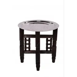 Orientalischer Tisch Mehdia - Silberfarbig, 40cm