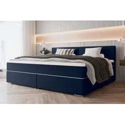 99rooms Phönix Familienbett Boxspringbett 260×200 cm Dunkelblau