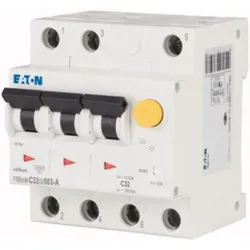 Eaton Y7-170773 FI-Schutzschalter 3phasig 32A 0.03A - Sonstige Elektroinstallationsartikel, kompakter FI/LS-Schutzschalter für vielseitige Anwendungen, bietet zuverlässigen Schutz mit 32 A und 30 mA.