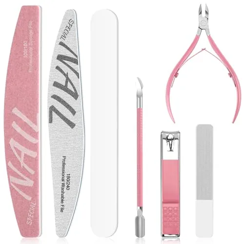 Maniküre Set Frauen Nagel Kit für Frauen Nagelfeilen Kit Maniküre Werkzeuge Nagelpflege Kit mit Nagelhautzange Nagelhautschieber Nagelknippern Nagelhaut Trimmer Glas Nagelfeile für Nägel Nagelhaut Set