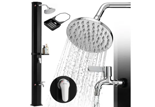 Sekey Solardusche 40L/60L - Effiziente Gartendusche für warmes Wasser - Praktische Solardusche mit 40L Tank für bis zu 60°C, ideal für Garten und Camping. Schnelle Montage, wetterbeständig und mit großem Duschkopf für erfrischende Duscherlebnisse.