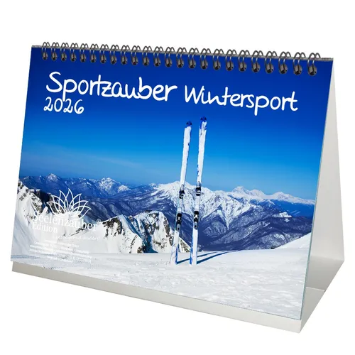 Sportzauber Wintersport DIN A5 Tischkalender für 2026 Freizeit Sport Fitness- Se