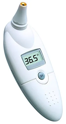 BOSCH + SOHN boso bosotherm medical – Digitales Infrarot-Fieberthermometer zur Körpertemperatur-Messung im Ohr mit Leucht-Display und Speicher für die letzte Messung – Inkl. Hygiene-Schutzhüllen